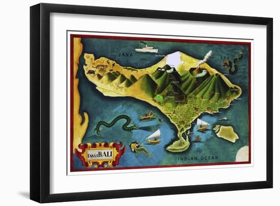 Bali Province Of Indonesia-Vintage Lavoie-Framed Giclee Print