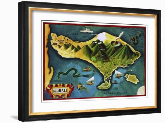 Bali Province Of Indonesia-Vintage Lavoie-Framed Giclee Print