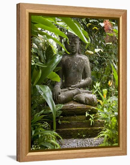 Bali, Ubud, a Statue of buddha Sits Serenely in Gardens-Niels Van Gijn-Framed Premier Image Canvas