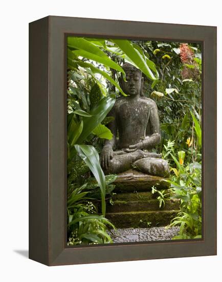 Bali, Ubud, a Statue of buddha Sits Serenely in Gardens-Niels Van Gijn-Framed Premier Image Canvas