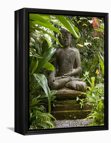 Bali, Ubud, a Statue of buddha Sits Serenely in Gardens-Niels Van Gijn-Framed Premier Image Canvas