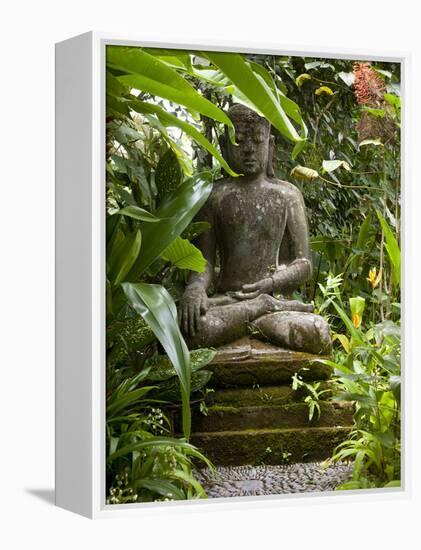 Bali, Ubud, a Statue of buddha Sits Serenely in Gardens-Niels Van Gijn-Framed Premier Image Canvas