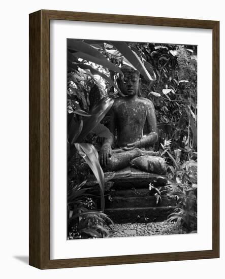 Bali, Ubud, a Statue of buddha Sits Serenely in Gardens-Niels Van Gijn-Framed Photographic Print