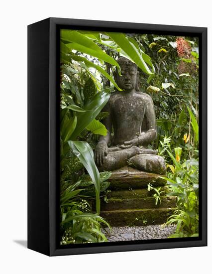 Bali, Ubud, a Statue of buddha Sits Serenely in Gardens-Niels Van Gijn-Framed Premier Image Canvas