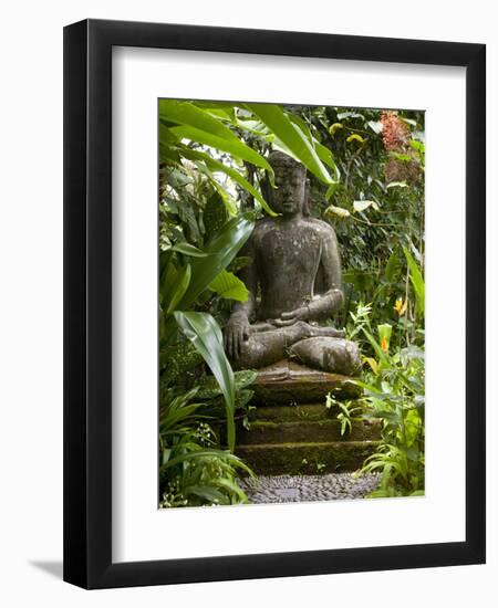 Bali, Ubud, a Statue of buddha Sits Serenely in Gardens-Niels Van Gijn-Framed Photographic Print