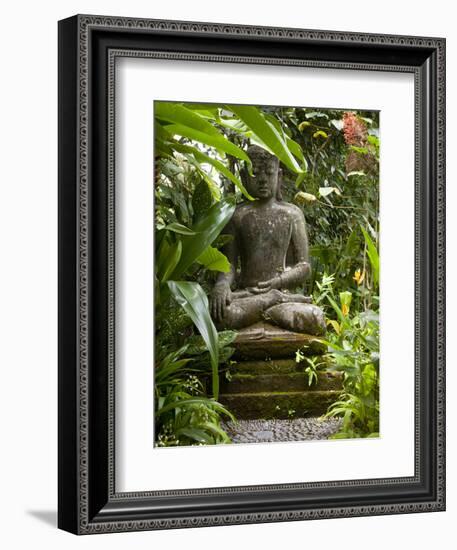 Bali, Ubud, a Statue of buddha Sits Serenely in Gardens-Niels Van Gijn-Framed Photographic Print