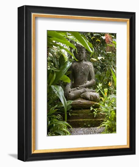 Bali, Ubud, a Statue of buddha Sits Serenely in Gardens-Niels Van Gijn-Framed Photographic Print