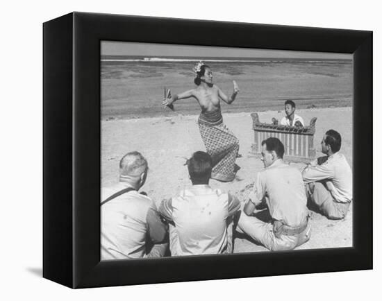 Balinese Dancer Performing an Old Laigon Dance for the Visitors-null-Framed Premier Image Canvas