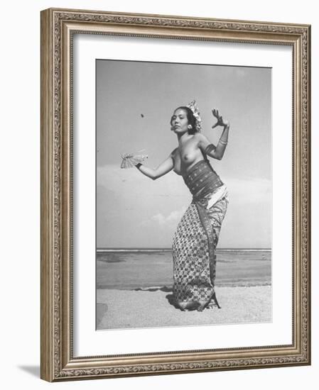 Balinese Dancer Pollok, Performing an Old Liagon Dance-null-Framed Photographic Print