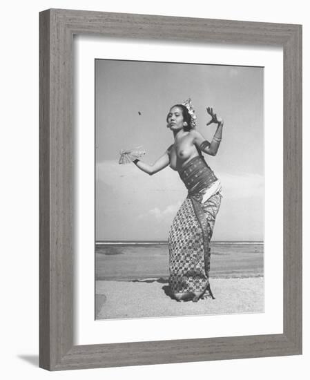 Balinese Dancer Pollok, Performing an Old Liagon Dance-null-Framed Photographic Print