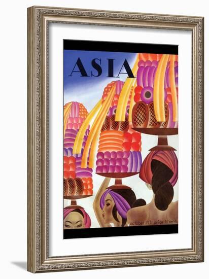 Balinese Go Templewards-Frank Mcintosh-Framed Art Print