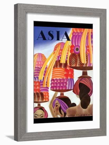 Balinese Go Templewards-Frank Mcintosh-Framed Art Print