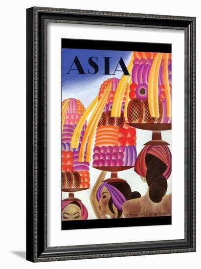 Balinese Go Templewards-Frank Mcintosh-Framed Art Print