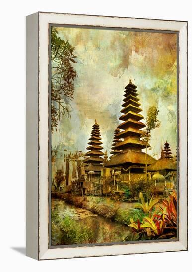 Balinese Temple - Artwork In Painting Style-Maugli-l-Framed Stretched Canvas
