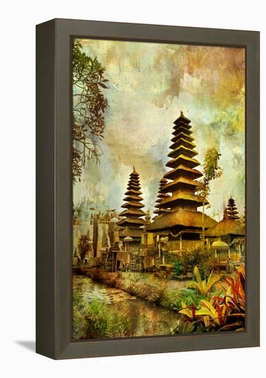 Balinese Temple - Artwork In Painting Style-Maugli-l-Framed Stretched Canvas