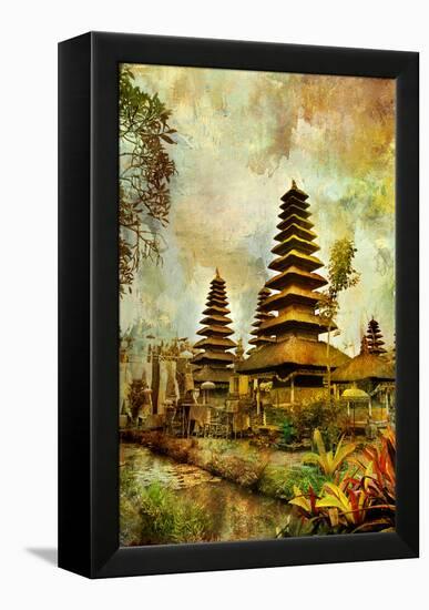 Balinese Temple - Artwork In Painting Style-Maugli-l-Framed Stretched Canvas