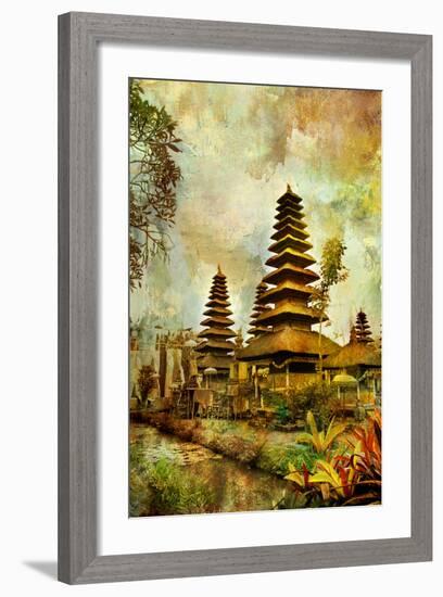 Balinese Temple - Artwork In Painting Style-Maugli-l-Framed Art Print