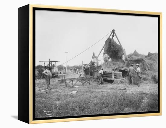 Baling Hay Near Prosser, WA, Circa 1914-B.P. Lawrence-Framed Premier Image Canvas