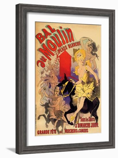 Ball at the Moulin Palace Blanche-Alphonse Mucha-Framed Art Print