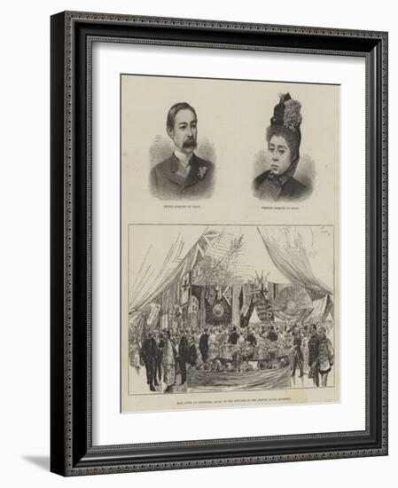 Ball Given at Yokohama, Japan, to the Officers of the British Naval Squadron-null-Framed Giclee Print