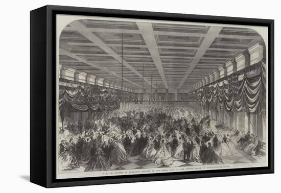 Ball in Honour of President Lincoln in the Great Hall of the Patent Office at Washington-null-Framed Premier Image Canvas