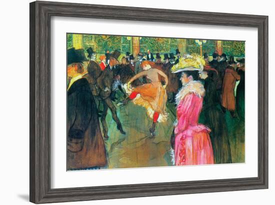 Ball In The Moulin Rouge-Henri de Toulouse-Lautrec-Framed Art Print