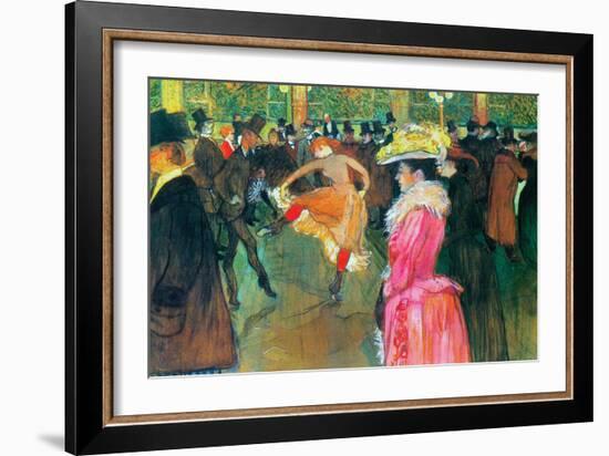 Ball In The Moulin Rouge-Henri de Toulouse-Lautrec-Framed Art Print