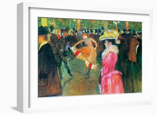 Ball In The Moulin Rouge-Henri de Toulouse-Lautrec-Framed Art Print