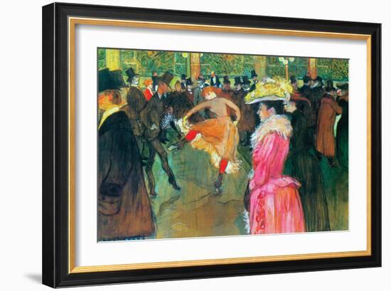 Ball In The Moulin Rouge-Henri de Toulouse-Lautrec-Framed Art Print