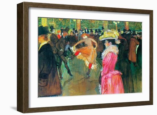 Ball In The Moulin Rouge-Henri de Toulouse-Lautrec-Framed Premium Giclee Print