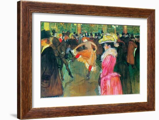 Ball In The Moulin Rouge-Henri de Toulouse-Lautrec-Framed Premium Giclee Print