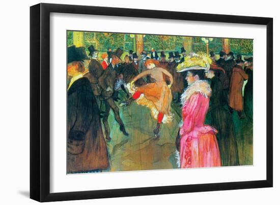 Ball In The Moulin Rouge-Henri de Toulouse-Lautrec-Framed Premium Giclee Print