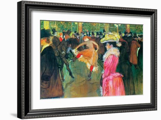 Ball In The Moulin Rouge-Henri de Toulouse-Lautrec-Framed Premium Giclee Print