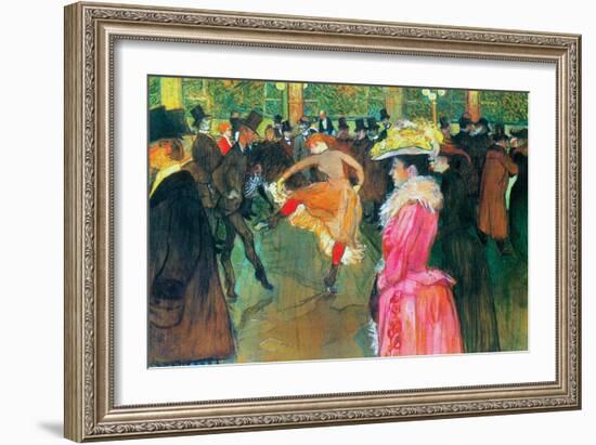 Ball in the Moulin Rouge-Henri de Toulouse-Lautrec-Framed Art Print