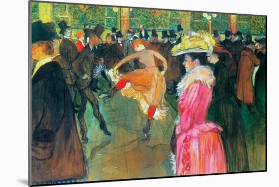 Ball in the Moulin Rouge-Henri de Toulouse-Lautrec-Mounted Art Print