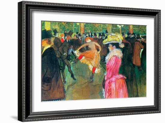 Ball in the Moulin Rouge-Henri de Toulouse-Lautrec-Framed Art Print