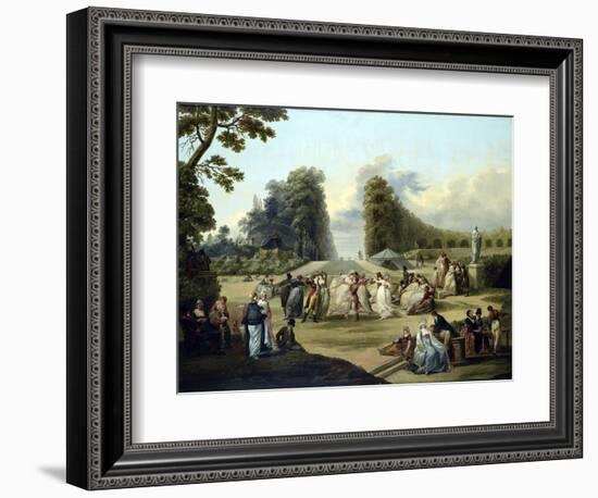 Ball in the Tivoli Gardens, Paris - Peinture De Francois Louis Joseph Watteau (1758-1823), 1799 - O-Francois Louis Joseph Watteau-Framed Giclee Print