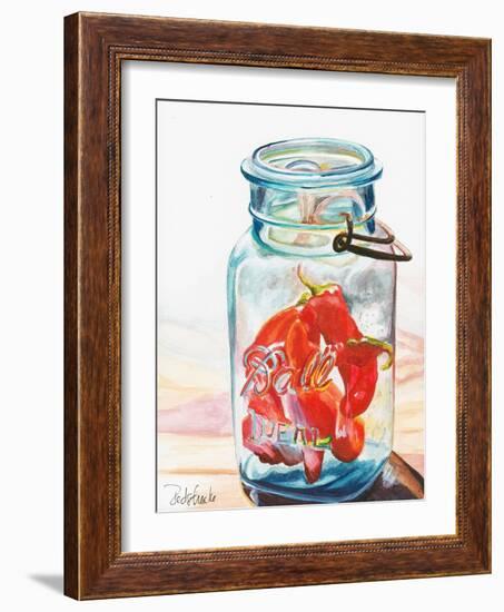 Ball Jar Ideal Peppers-Jennifer Redstreake Geary-Framed Art Print