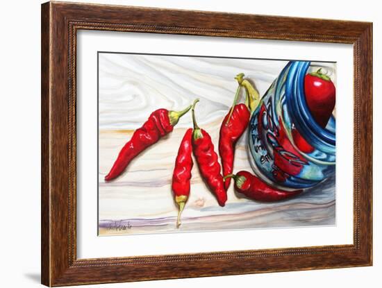 Ball Jar Red Peppers-Jennifer Redstreake Geary-Framed Art Print