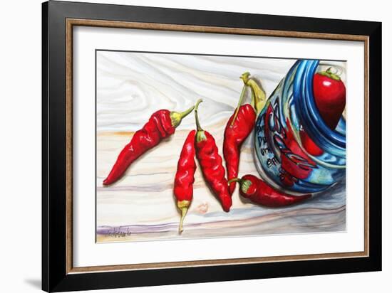 Ball Jar Red Peppers-Jennifer Redstreake Geary-Framed Art Print