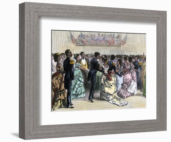 Ball of the Skidmore Guard, a Black Military Organization, NYC, 1870s-null-Framed Giclee Print