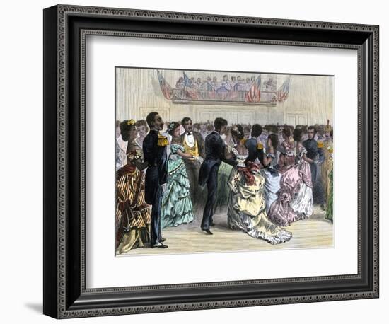 Ball of the Skidmore Guard, a Black Military Organization, NYC, 1870s-null-Framed Giclee Print