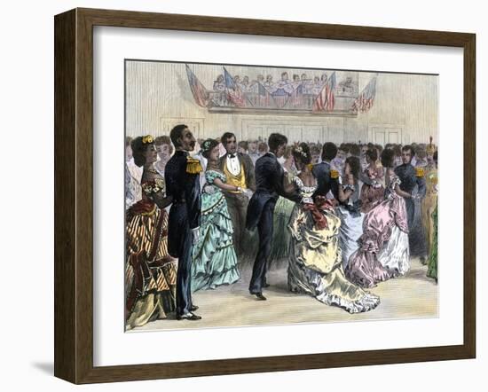 Ball of the Skidmore Guard, a Black Military Organization, NYC, 1870s-null-Framed Giclee Print