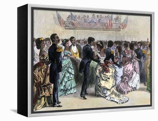 Ball of the Skidmore Guard, a Black Military Organization, NYC, 1870s-null-Framed Premier Image Canvas