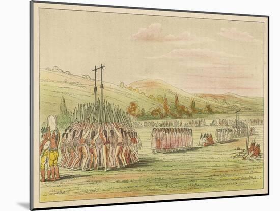 Ball-Play Dance-George Catlin-Mounted Art Print