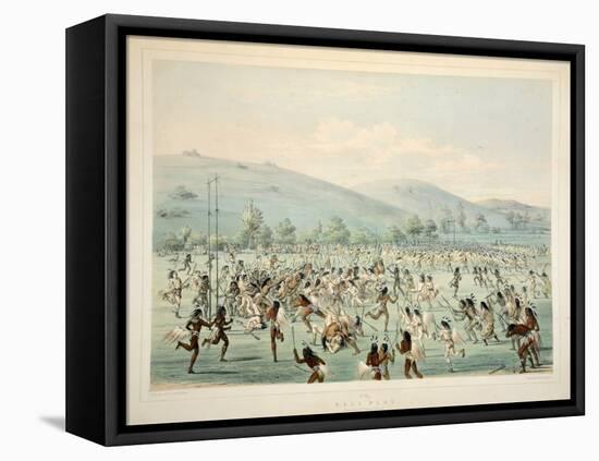 Ball Play, from Catlin's North American Indian Portfolio. Hunting Scenes and Amusements of the Rock-George Catlin-Framed Premier Image Canvas