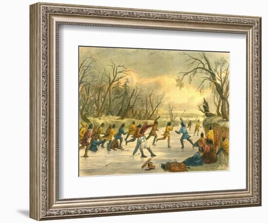 Ball Play on the Ice, 1853-Seth Eastman-Framed Giclee Print