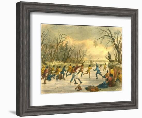 Ball Play on the Ice, 1853-Seth Eastman-Framed Giclee Print