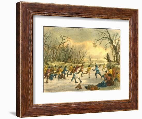 Ball Play on the Ice, 1853-Seth Eastman-Framed Giclee Print