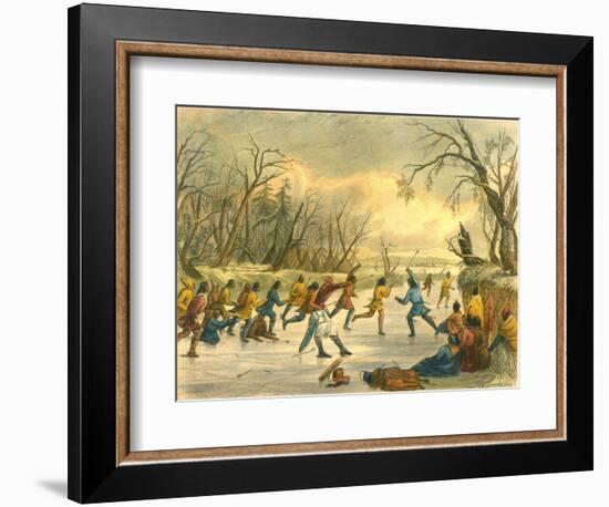 Ball Play on the Ice, 1853-Seth Eastman-Framed Giclee Print